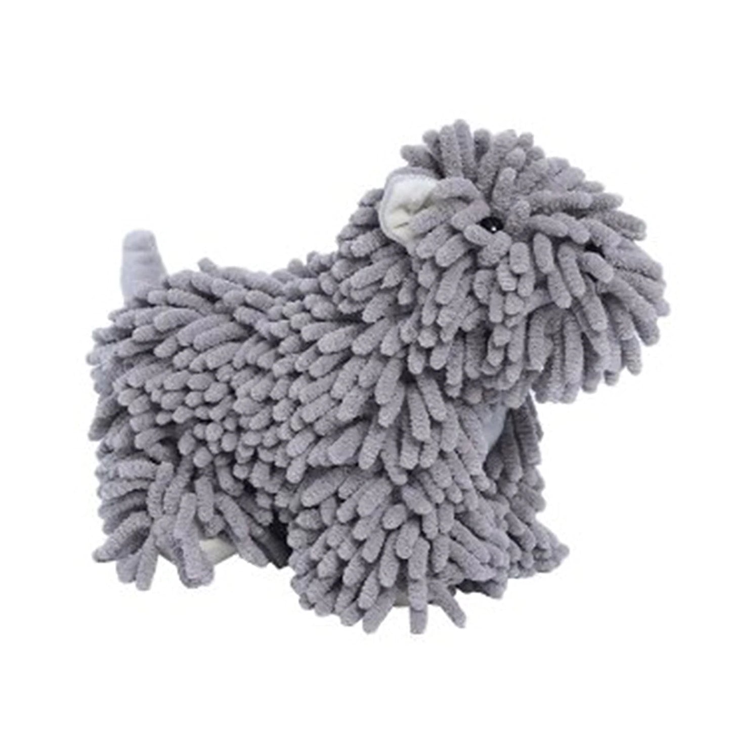 Hanging Hand Dry Towels Chenille Soft Absorbent Cartoon Dog Absorbent Soft Cute Hand Drying Puff Bathroom Kitchen Washstand Peaceful Pleasures Health and Wellness Grey