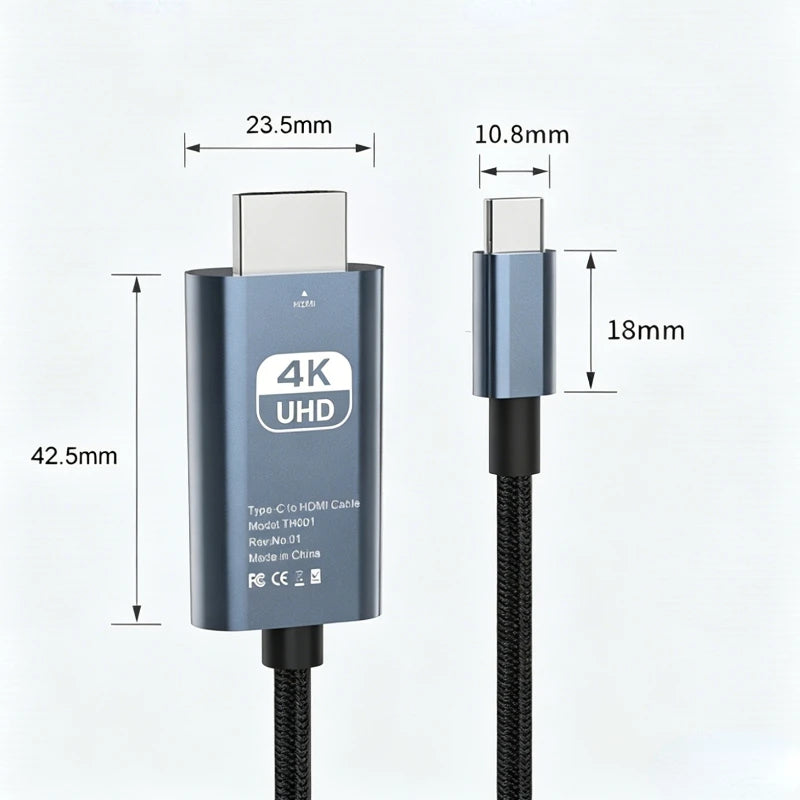 4K 30/60Hz USB C to HDMI Cable Type C Adapter HDTV Converter Cable For iPhone 15 TV Converter MacBook Air iPad Samsung laptop Peaceful Pleasures Health and Wellness