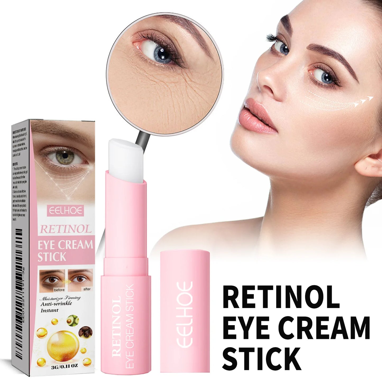 Retinol Eye Cream Stick Lifting Fade Fine Line Remove Dark Circles Eye Bags Anti Puffiness Moisturizing Smoothing Eye Skin Care Peaceful Pleasures Health and Wellness