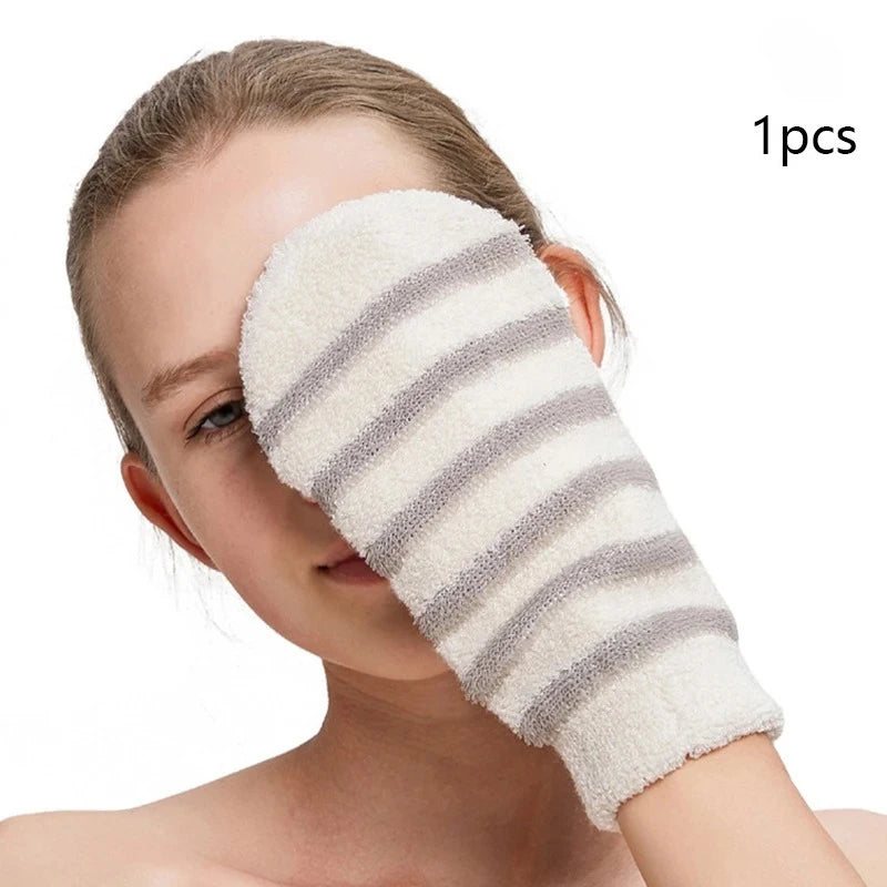 Exfoliating Hemp & Bamboo Bath Glove | Body Scrubber Mitt Exfoliating Bath Glove Peaceful Pleasures Health and Wellness Flax and cotton