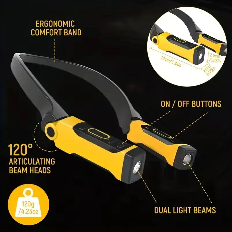 1 Pack Rechargeable LED Neck Reading Light Dual Brightness Levels Hands Free Lamp for Reading Knitting Camping Repair Work Light Peaceful Pleasures Health and Wellness