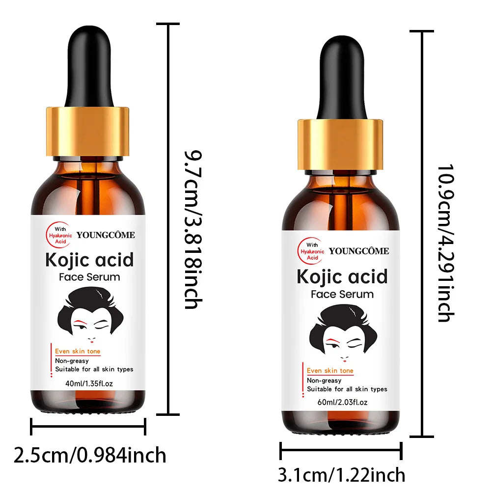 YOUNGCOME Kojic Acid Serum – Fade Dark Spots & Brighten Skin Brightening Face Serum Peaceful Pleasures Health and Wellness 60ml 2pcs
