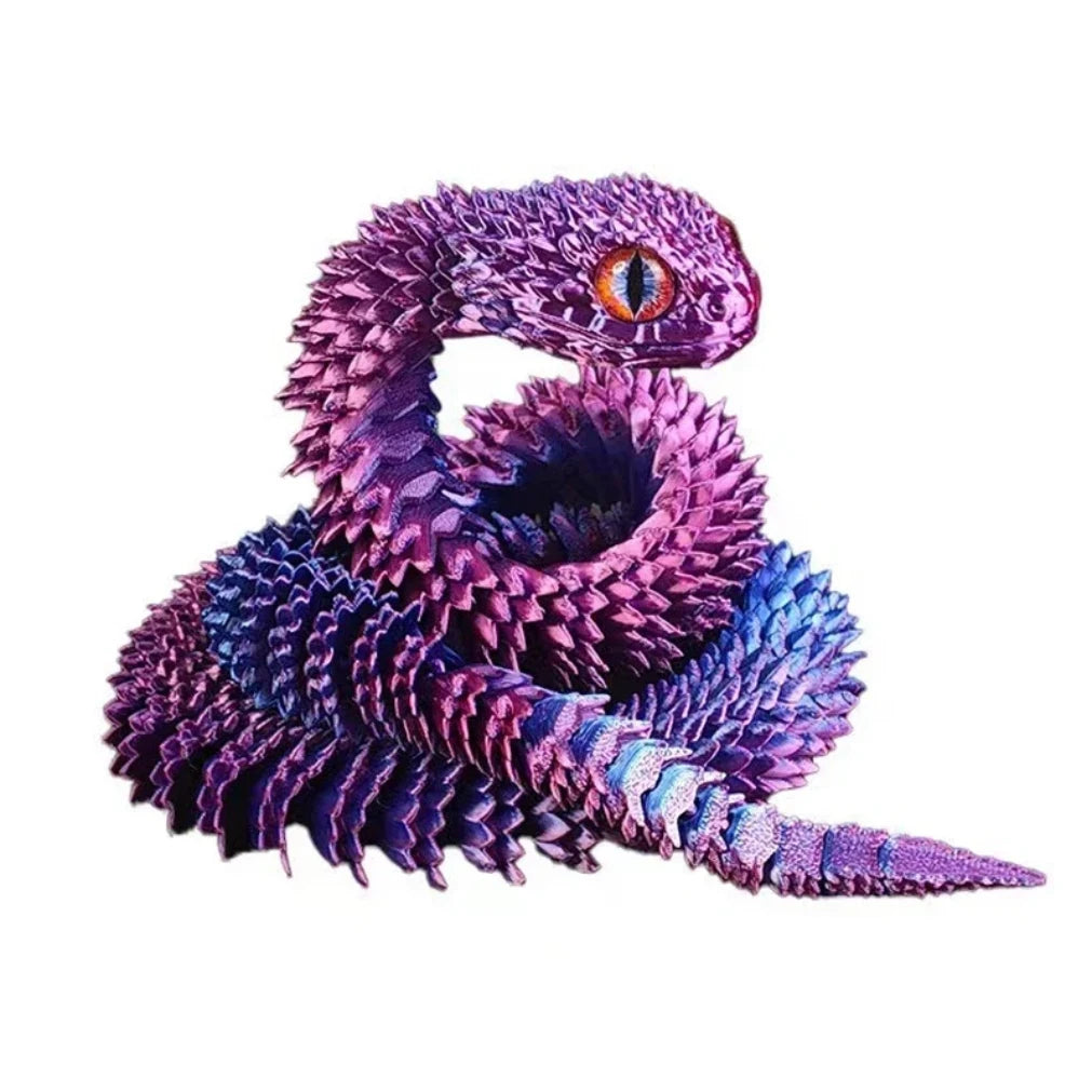 3D Printed Articulated Snake Fidget Toy | Desk Ornament Figurine