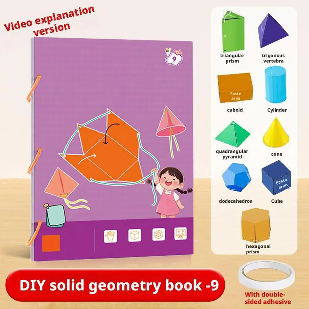 3D Geometry Children's Quiet Book Montessori Education Tracking Workbook Spatial Thinking DIY Math Learning Book Peaceful Pleasures Health and Wellness