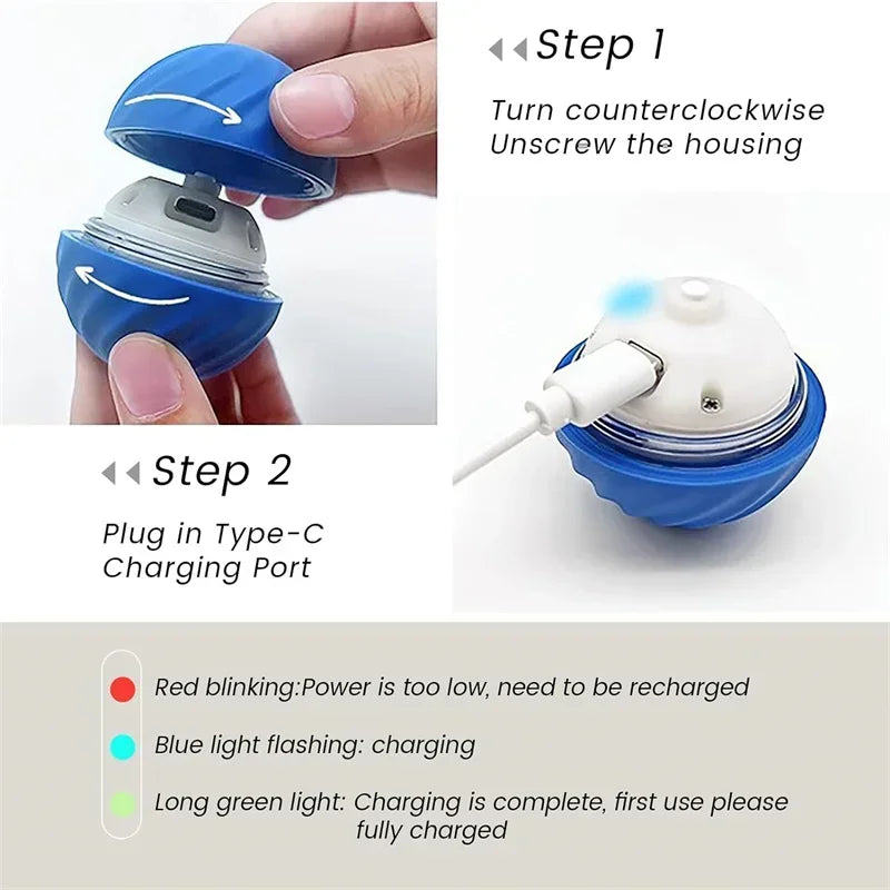 USB Rechargeable Interactive Bouncing Ball for Dogs & Cats