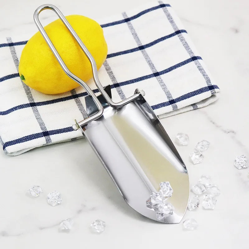 Stainless Steel Folding Ice Scoop – Multifunctional Bar & Kitchen Tool Peaceful Pleasures Health and Wellness