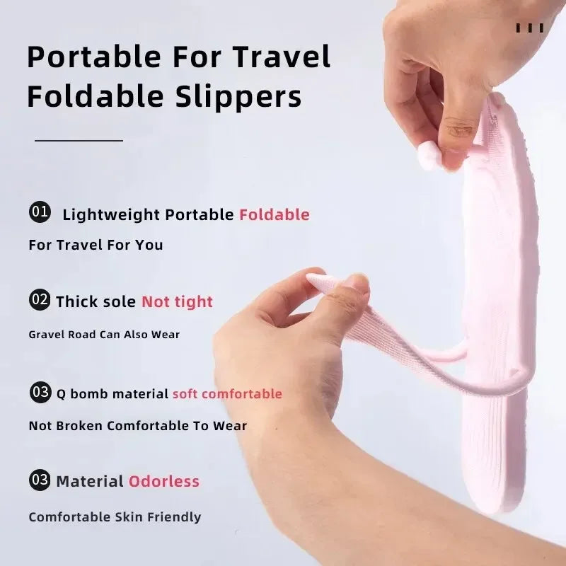 Foldable Travel Slippers – Portable Anti-Slip Hotel Flip Flops