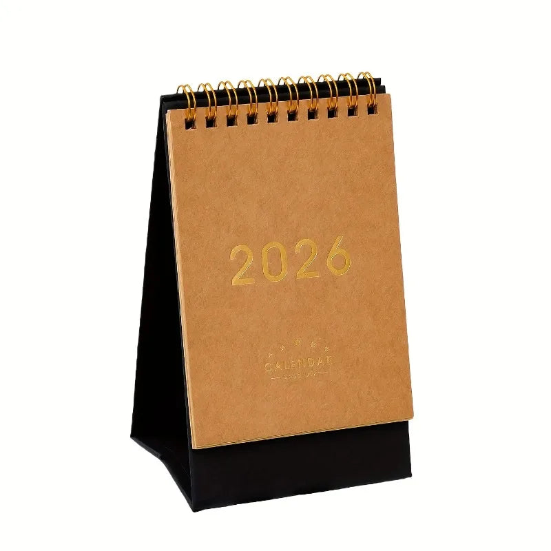 2025-2026 Vintage Desk Calendar | Bilingual Monthly Planner