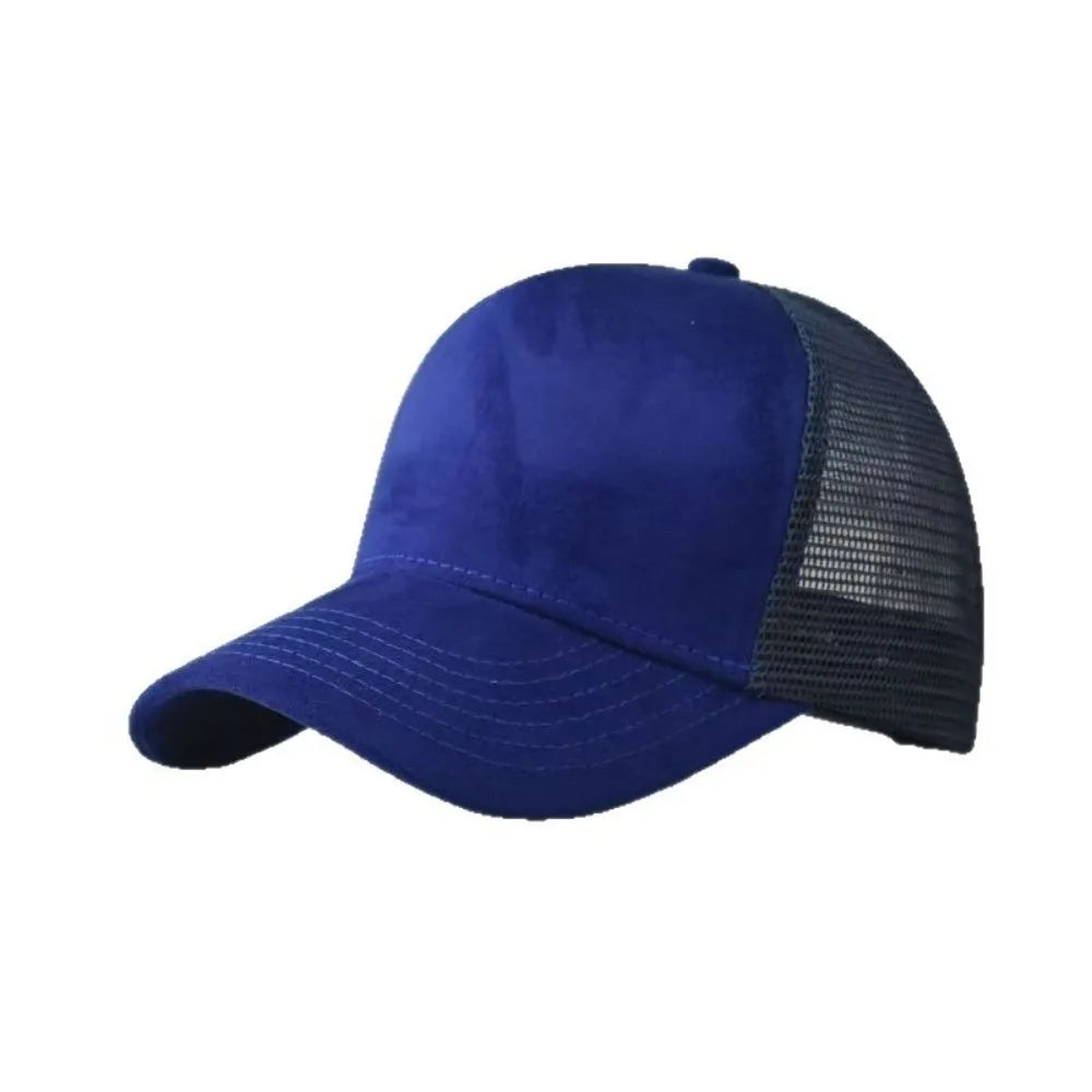 Unisex Suede Mesh Baseball Cap | Adjustable Sun Hat
