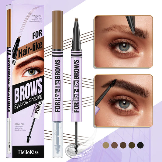 Hello Kiss Double-Ended Waterproof Eyebrow Pencil | Long-Lasting Eyebrow Pencil Oasis Select