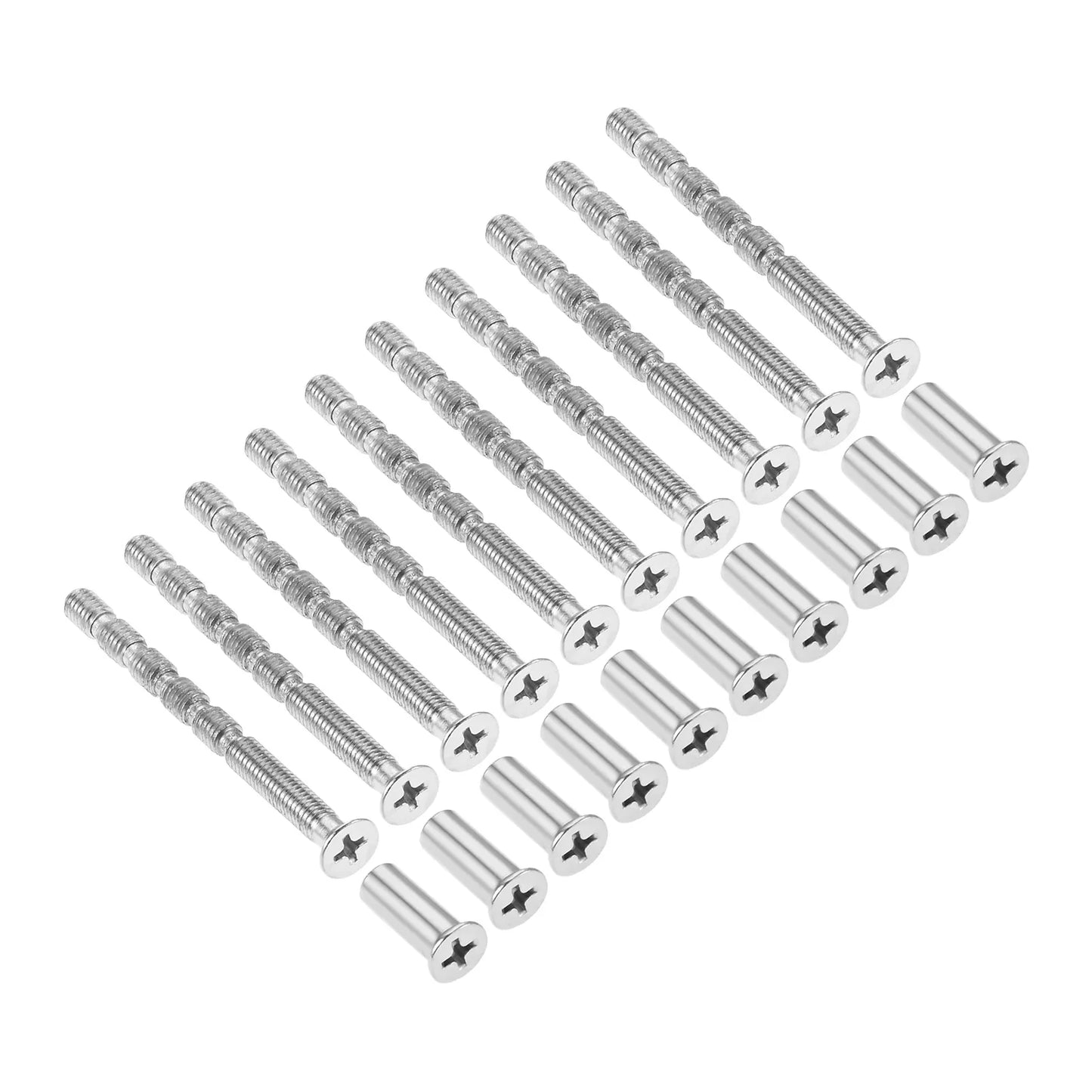 10-Set Iron Cuttable Screws M5×60mm for Door Handles & Knobs