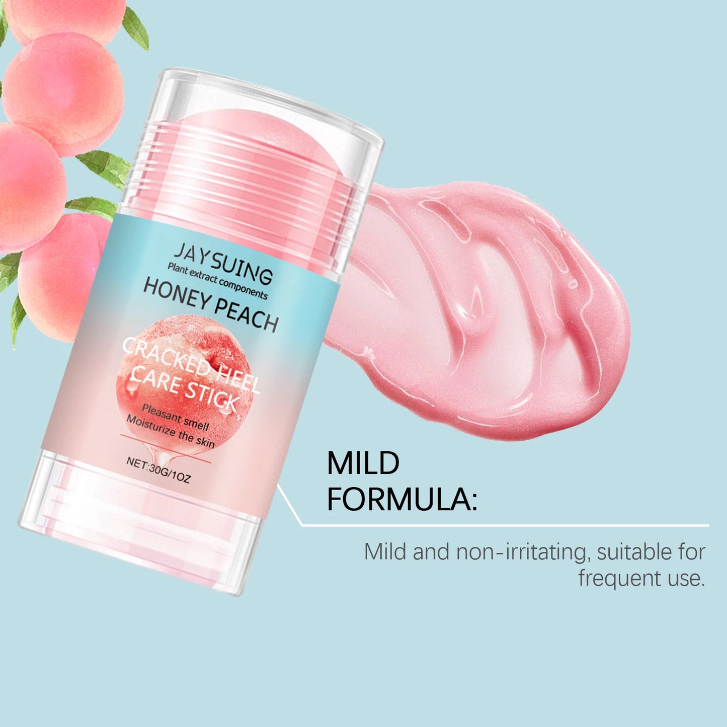 Peach Flavor Exfoliating Foot Care Stick Deep Moisturizing Dry Foot Moisturizing Care Exfoliating Fruit Peach Flavor Cream Stick Peaceful Pleasures Health and Wellness