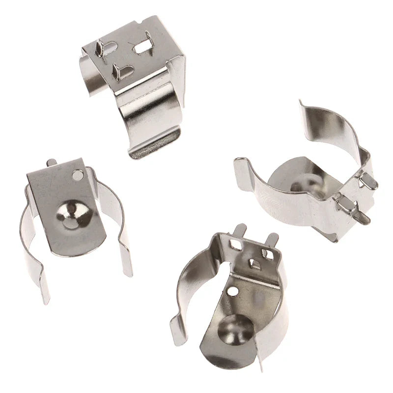 10-Pack Nickel Plated 18650 Battery Contact Clips | Spring Steel