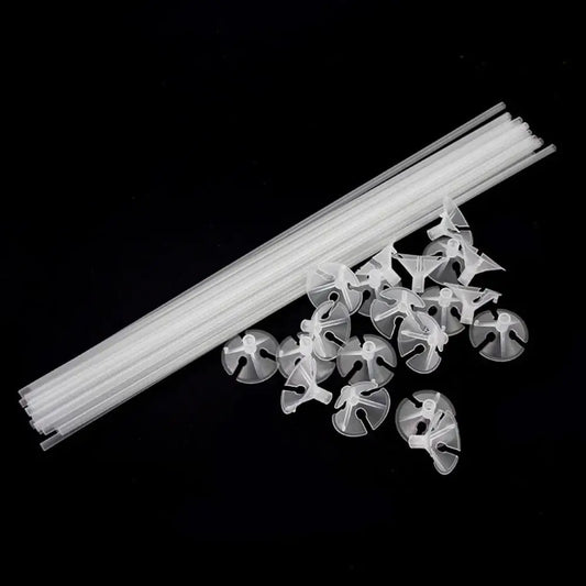 100pcs Transparent Balloon Sticks & Cups | Reusable Party Holders Balloon Holder Sticks Oasis Select