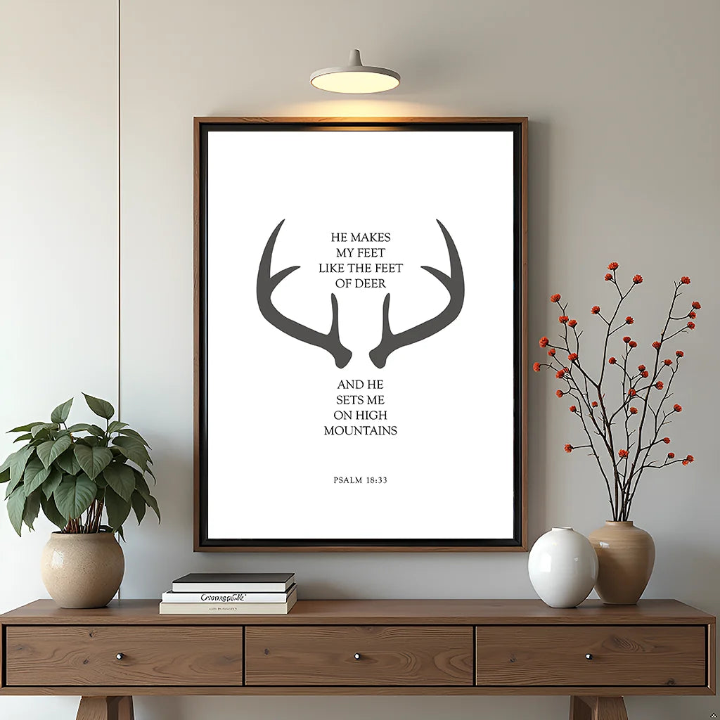 Inspirational Quote Wall Art, Nordic Love Canvas Painting, Minimalist Deer Antler Poster Print for Bedroom Living Room Decor Peaceful Pleasures Health and Wellness