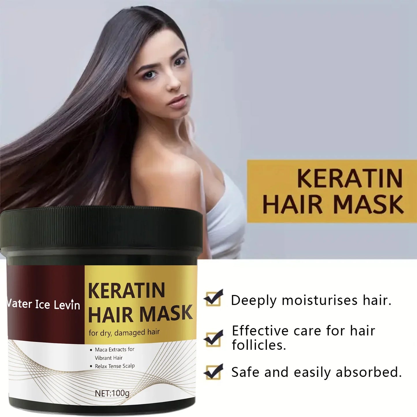 Keratin Hair Mask – Repair Damaged Frizzy Hair in 5 Seconds