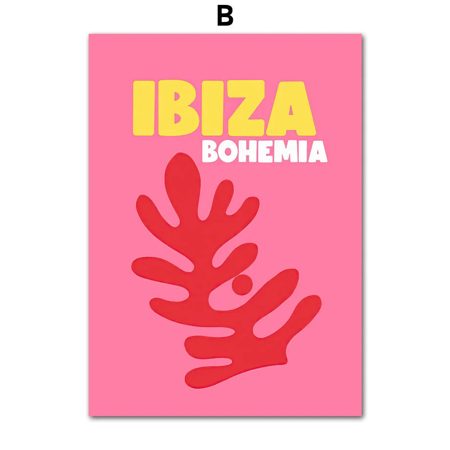 Ibiza Mykonos Miami Bondi Travel Canvas Wall Art Print