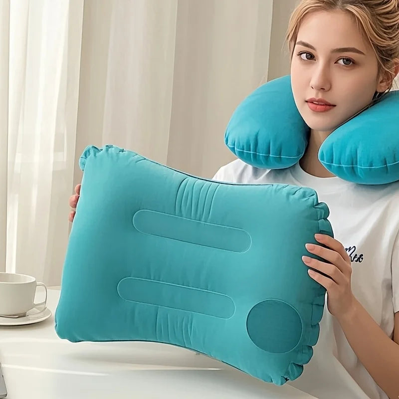 Inflatable Travel Pillow – Neck & Lumbar Support | Airplane & Car
