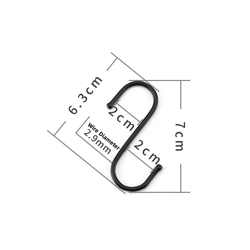 10-Pack Heavy Duty Stainless Steel S-Hooks for Kitchen & Home