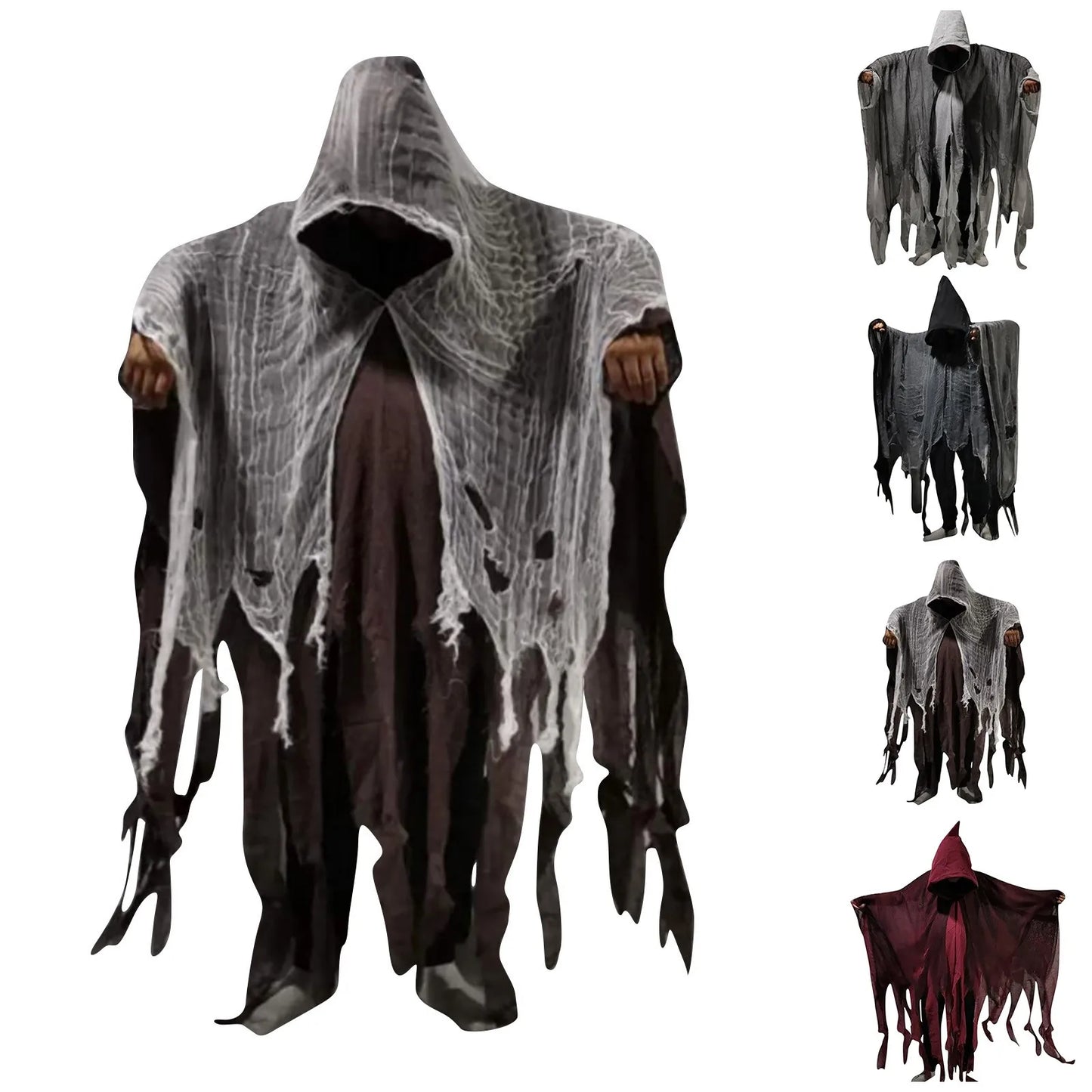 Halloween Gothic Hooded Cloak Costume | Unisex Cape & Dress Set