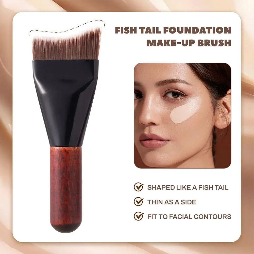 Ultra Thin Foundation Brush Flat Head Face Contour Brush Wooden Handle Make Up Brush Blending Foundation Cream Makeup Brushes Peaceful Pleasures Health and Wellness