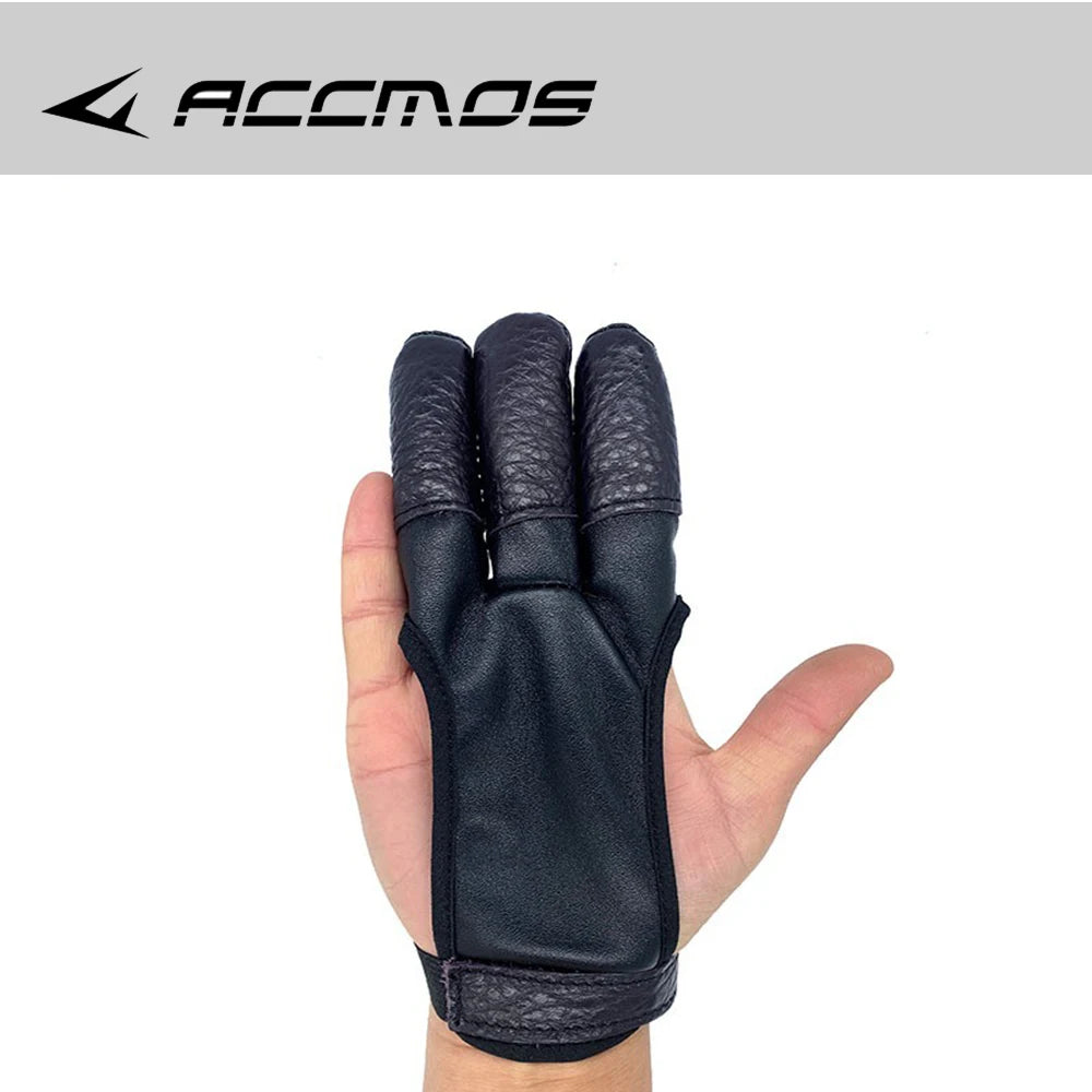 Archery Finger Guard Glove Cowhide PU 3 Fingers Gloves Outdoor