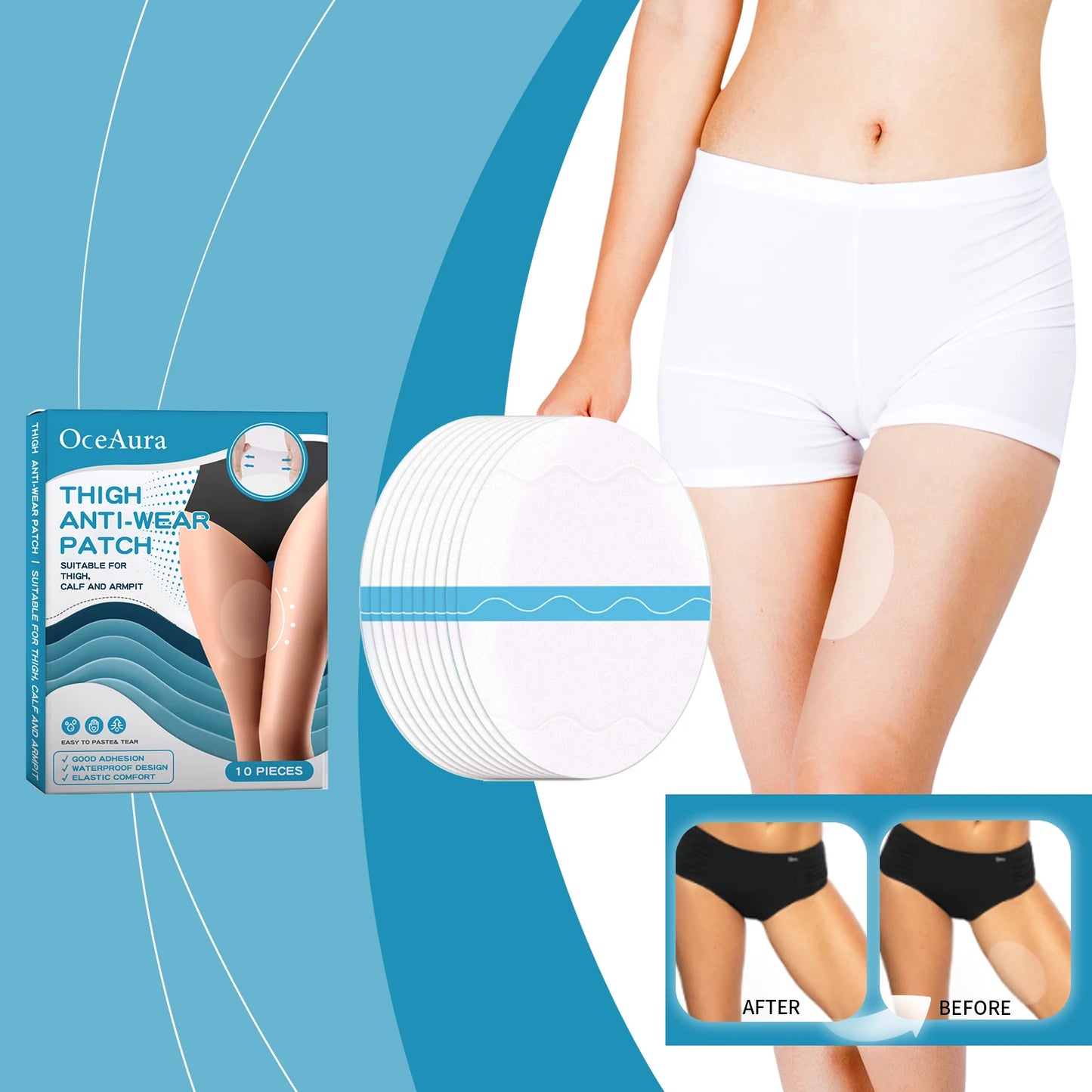 Invisible Anti-Chafing Thigh Pads | Sweat-Resistant Skin Patches