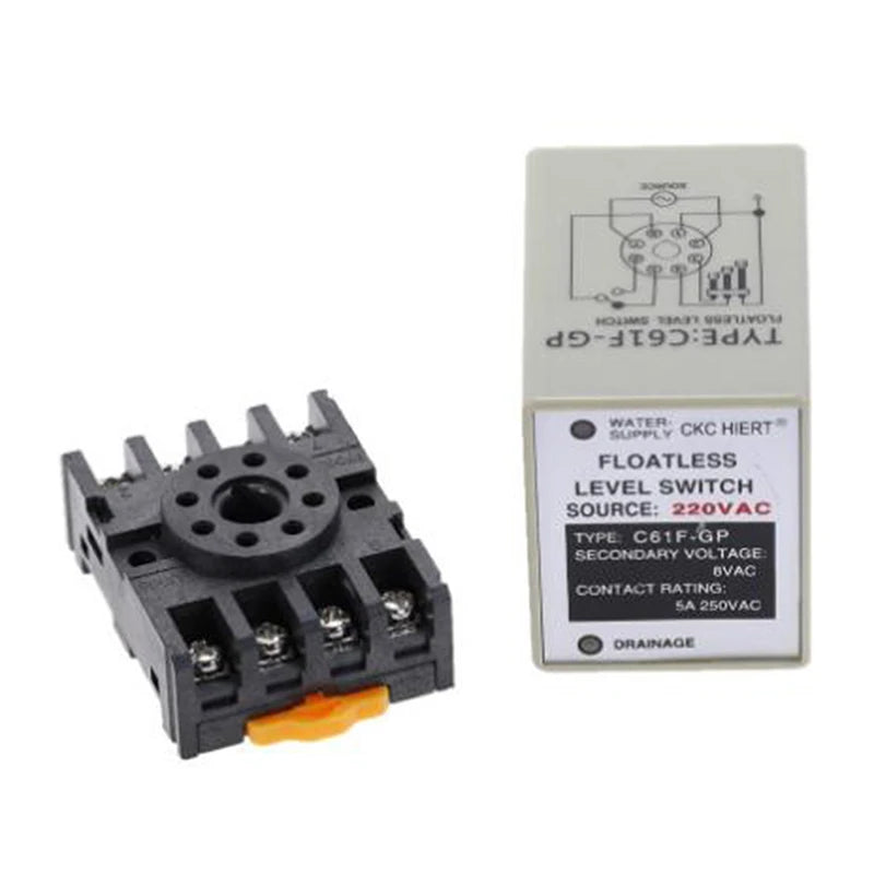 1PC C61F-GP AC220V Level Relay Floatless Level Switch Level Controller with Base Peaceful Pleasures Health and Wellness