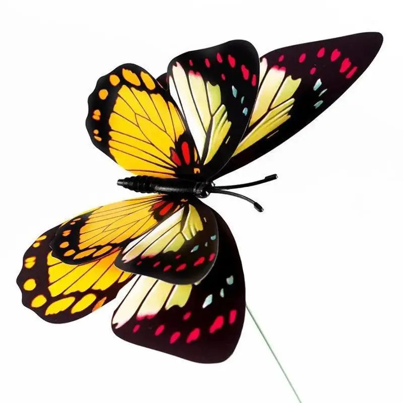 Double Layer Simulation Butterfly Stake Outdoor Garden Decoration 3D
