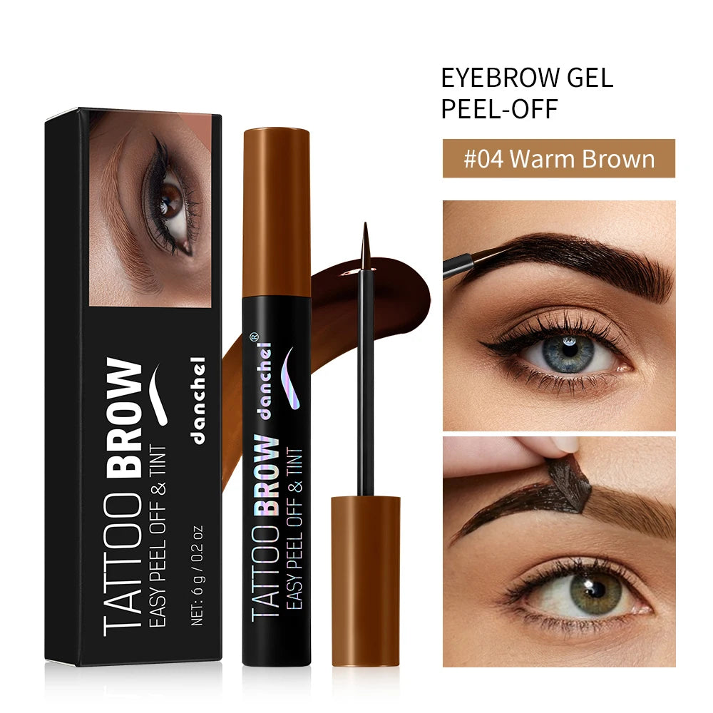 Peel Off Eyebrow Gel Tint 1PC Semi Permanent Waterproof Brow Tattoo Transfer Proof Long Lasting For Fuller Defined Brows Peaceful Pleasures Health and Wellness 4Warm Brown