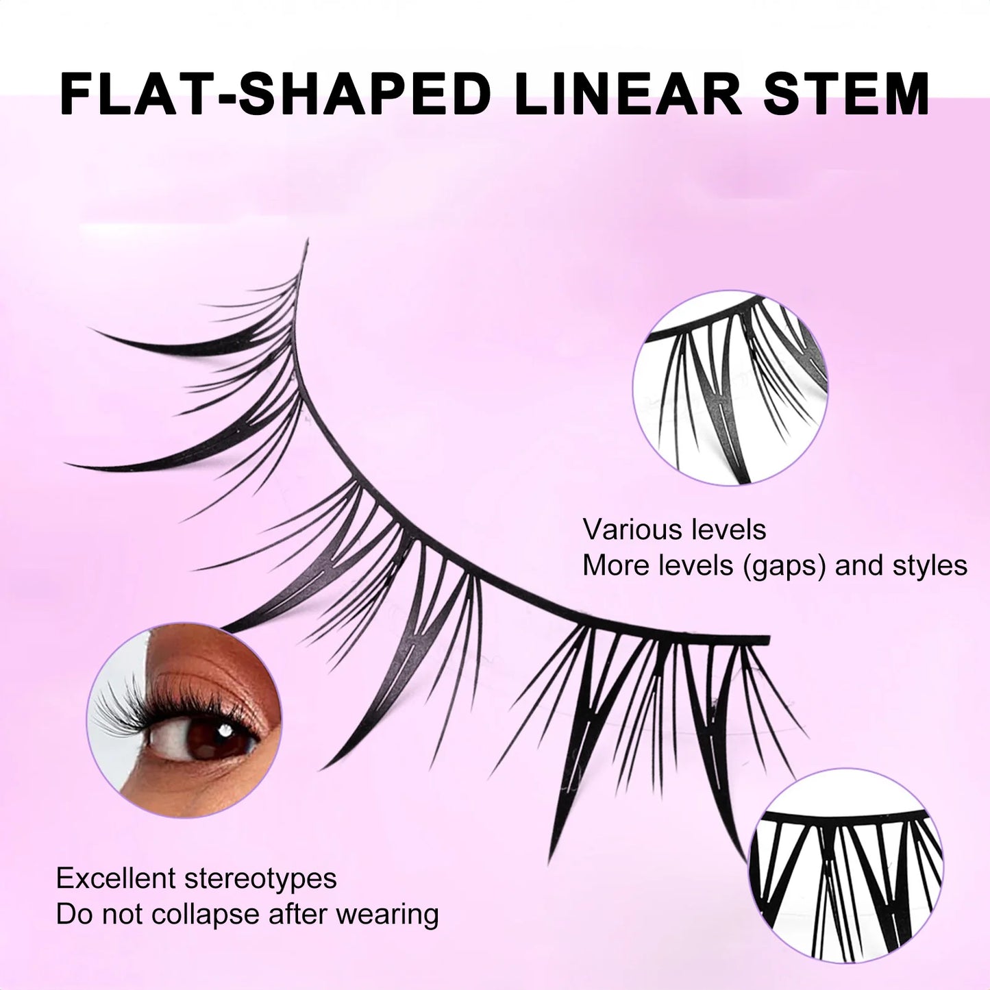 3D Fluffy False Eyelashes – 10 Pairs Full Strip Lashes