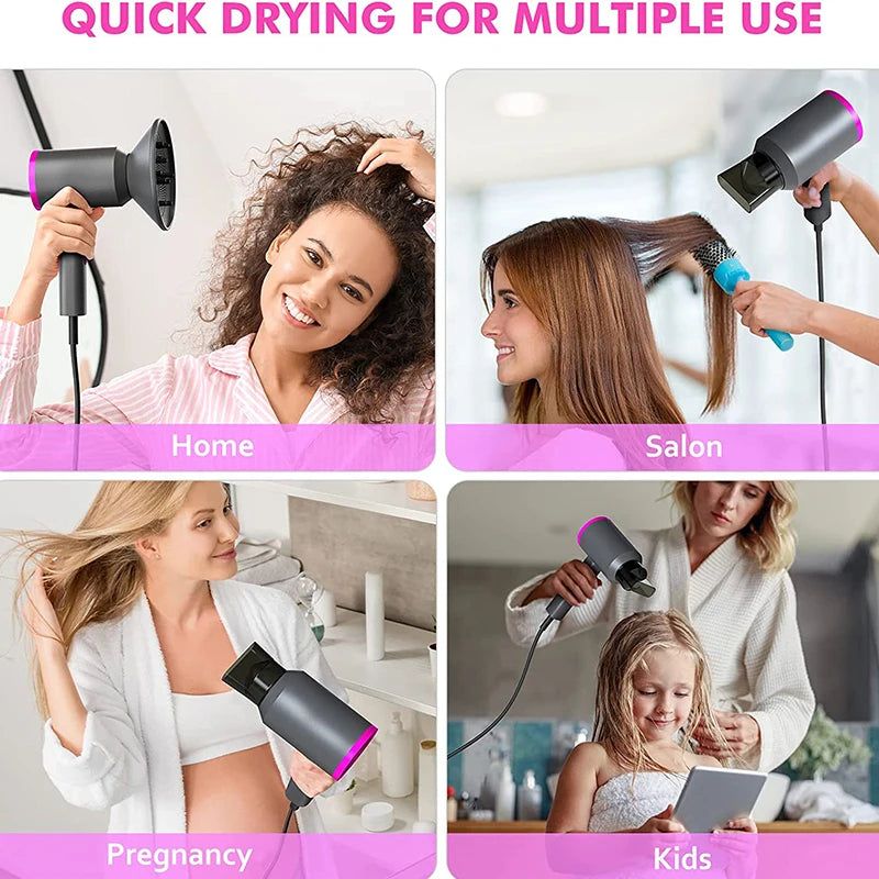 Foldable High Quality Powerful Portable Hair Dryer with Removable Back Cover Negative Ion Hair Care Machine with 3 Wind Speed Peaceful Pleasures Health and Wellness