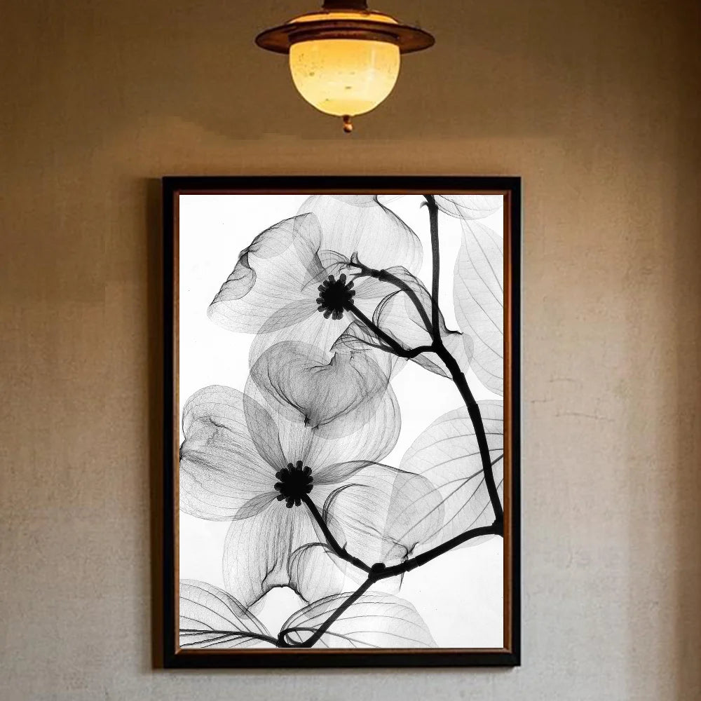 Black and white ink Flowers Poster HD art sticky wall waterproof home living room bedroom bar aesthetic decoration Peaceful Pleasures Health and Wellness z2 40X50cmNoframe