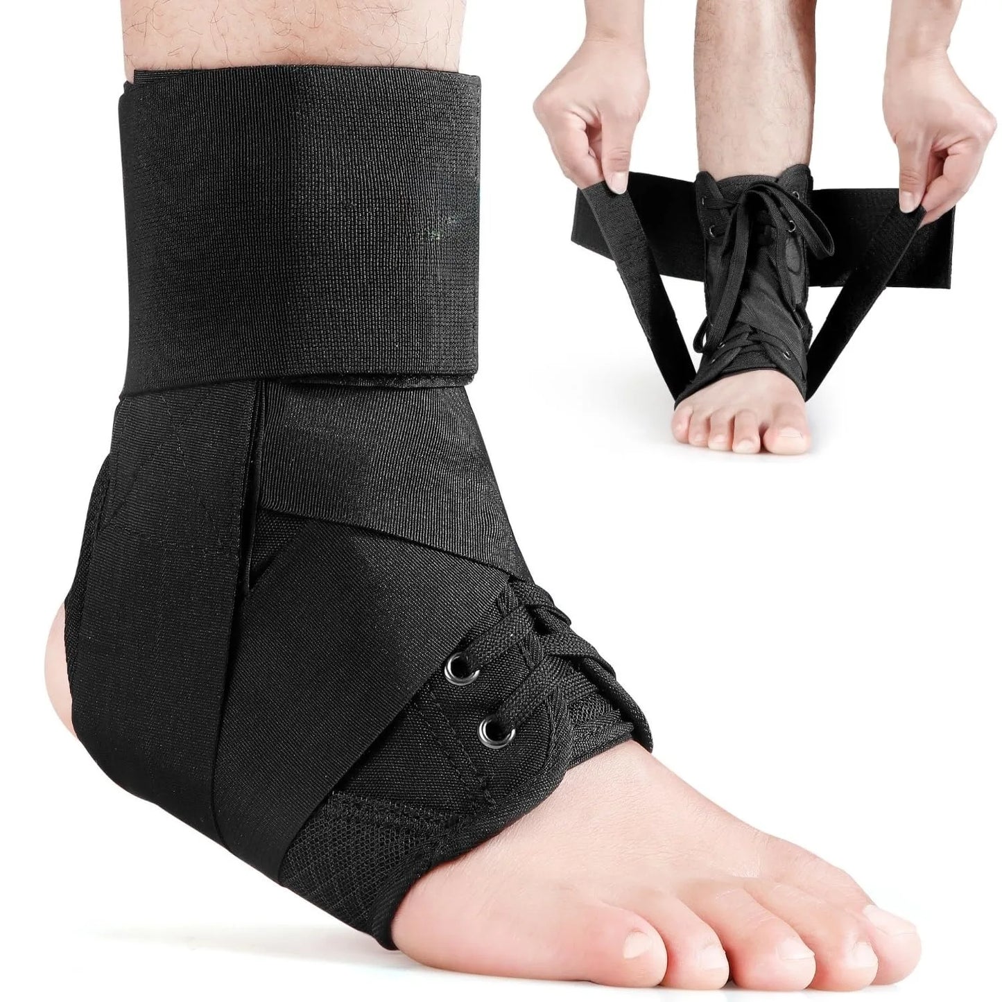1Pcs Adjustable Lace-Up Ankle Support, Suitable for Both Men And Women - Breathable Sports with Flexible Stability ,, Non-Slip Peaceful Pleasures Health and Wellness 1Pcs M