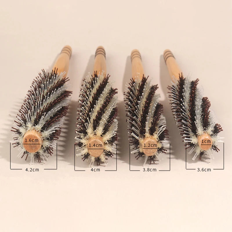 Natural Boar Bristle Roller Hair Brush for Women Hair Brushes Peaceful Pleasures Health and Wellness