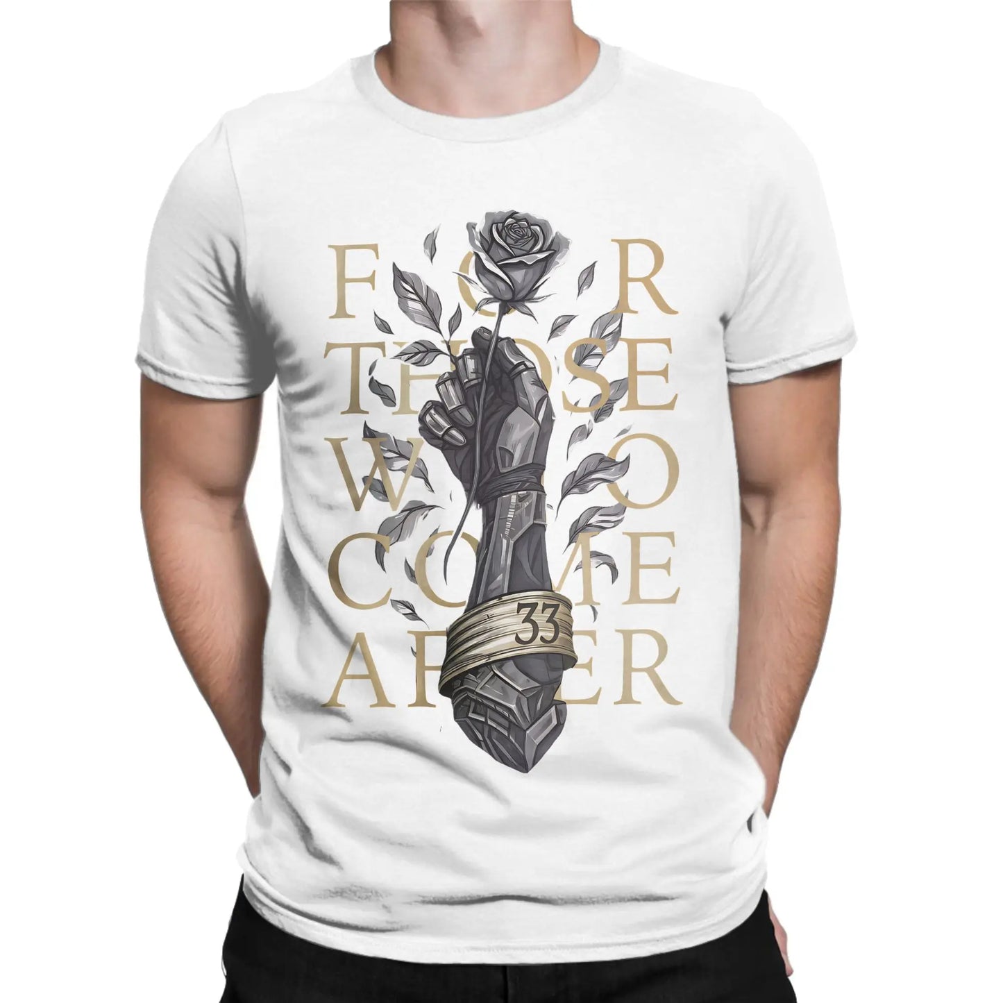 Clair Obscur Expedition 33 T Shirt Summer Novelty T-Shirts Men 100 Cotton O Neck Plus Size 5XL Short Sleeve Classic Tops Peaceful Pleasures Health and Wellness WHITE L