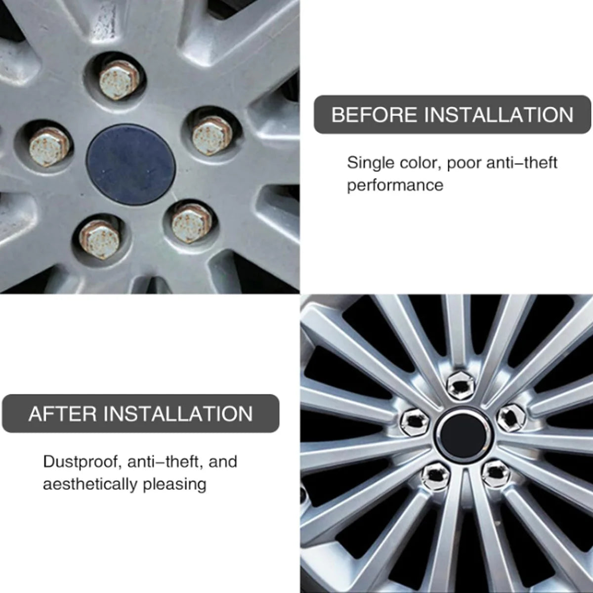 20-Pack Wheel Nut Stud Covers 17/19/21mm | Lug Nut Caps Peaceful Pleasures Health and Wellness
