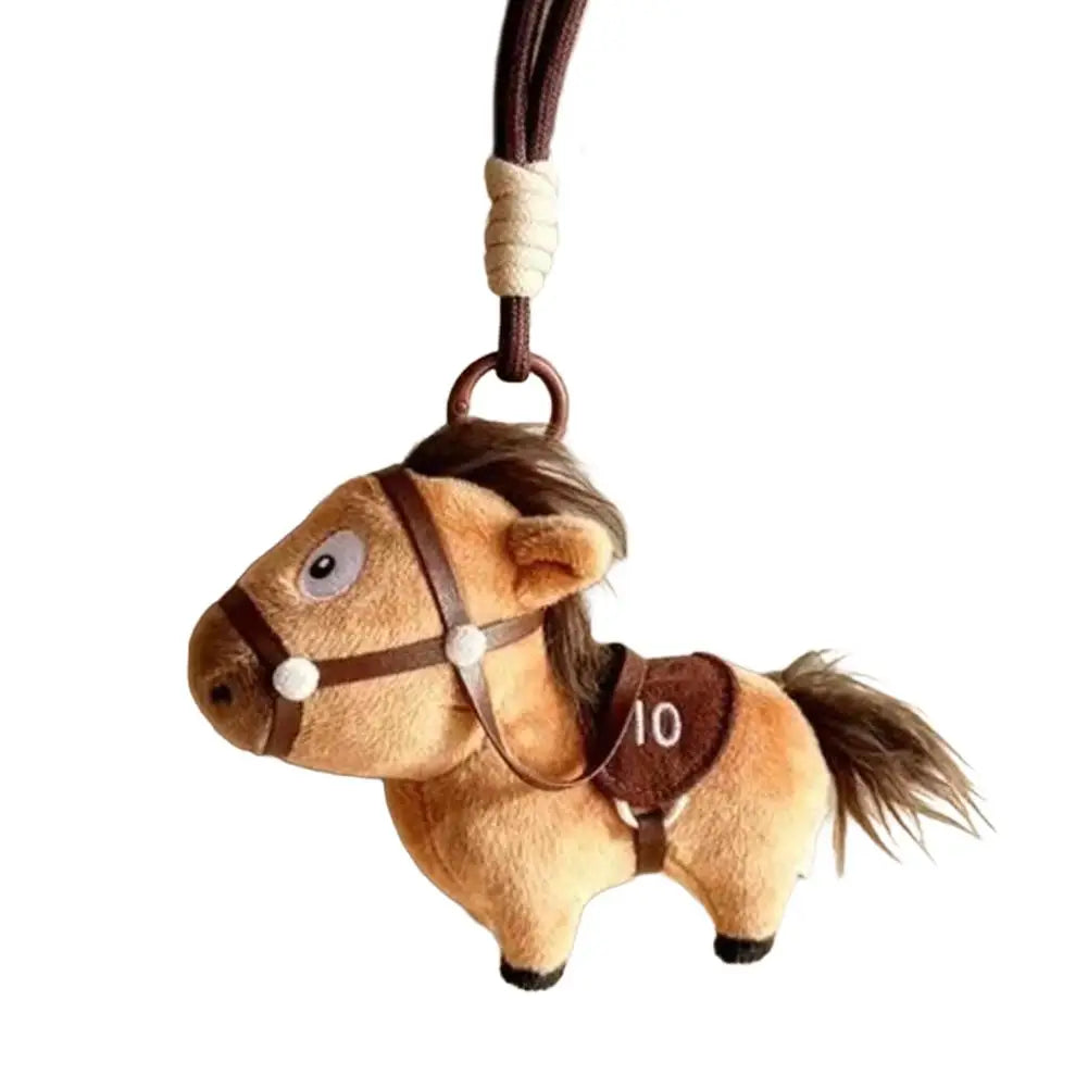 Mascot Pony Plush Toy Bag Pendant Decor Funny Keychain Horse Festival