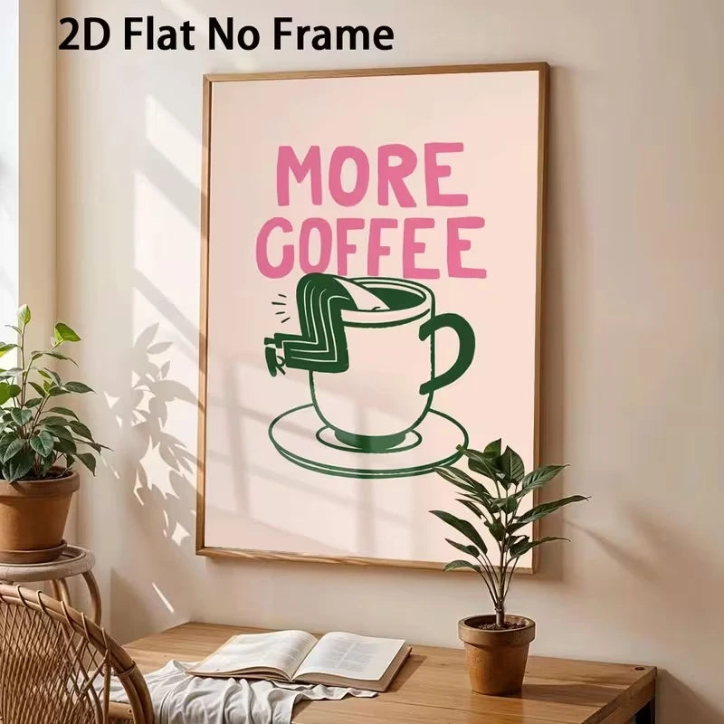 Coffee Quote Canvas Wall Art | Minimalist Home Decor Print