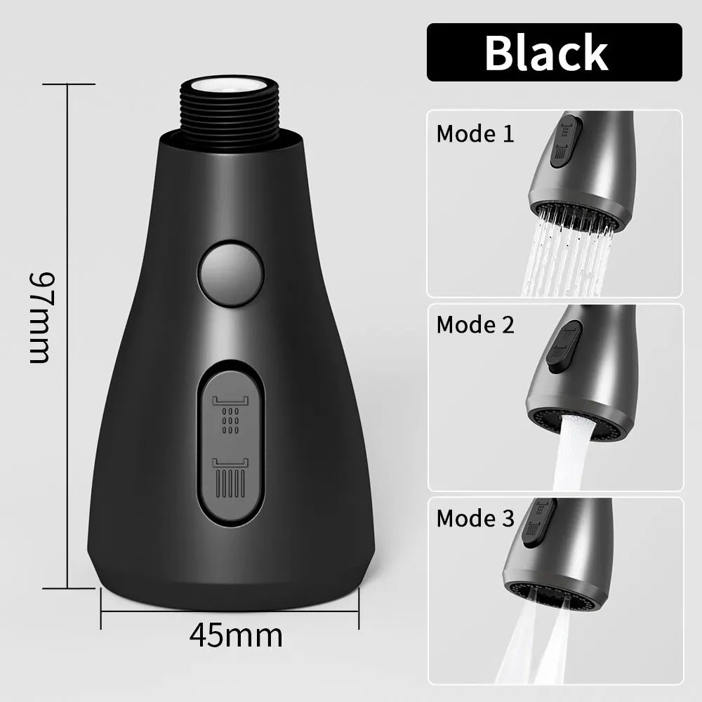 3-Mode Pull Out Kitchen Faucet Sprayer Nozzle – Water Saving