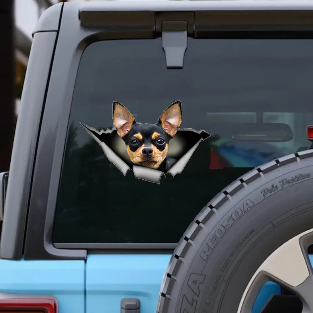 3Pcs 8inch*5.08inch Chihuahua Vinyl Sticker Decal Stickers Car truck Window Bumper Sticker Peaceful Pleasures Health and Wellness