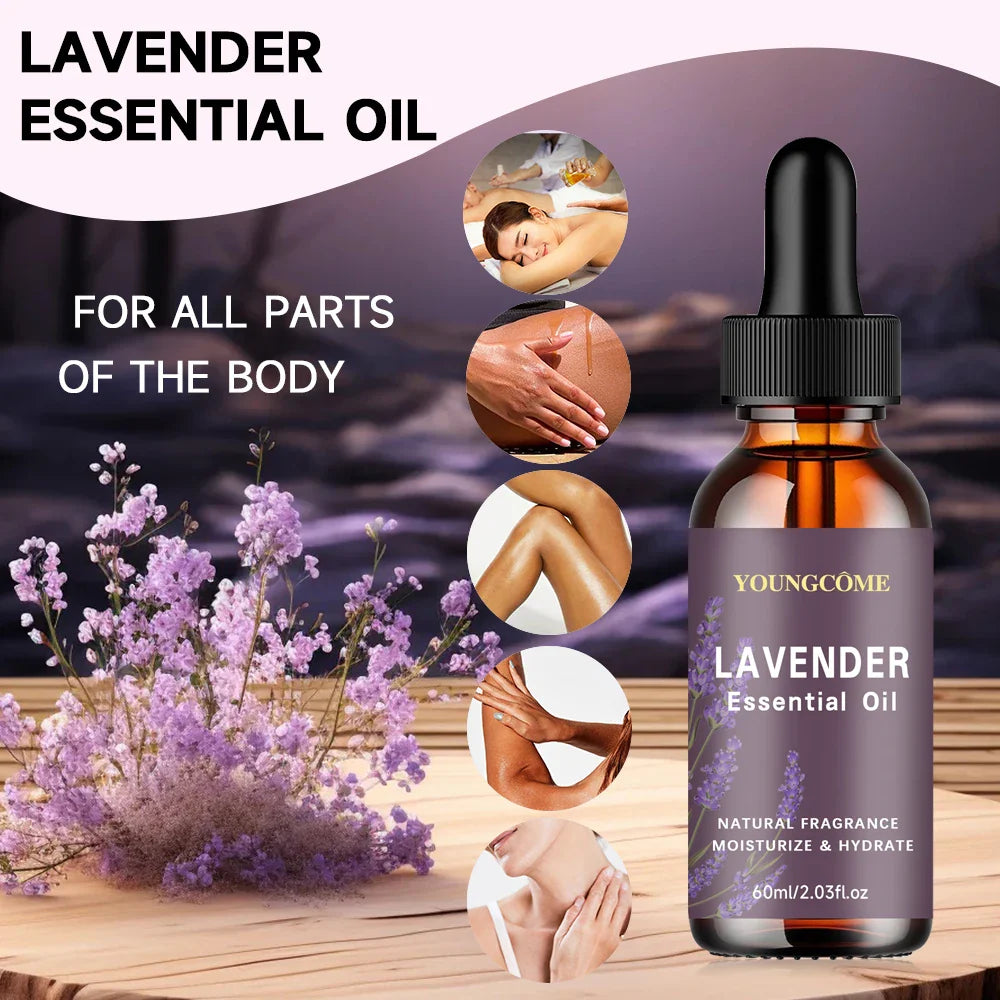 YOUNGCOME Organic Lavender Oil 40/60ml – Hair, Skin & Aromatherapy