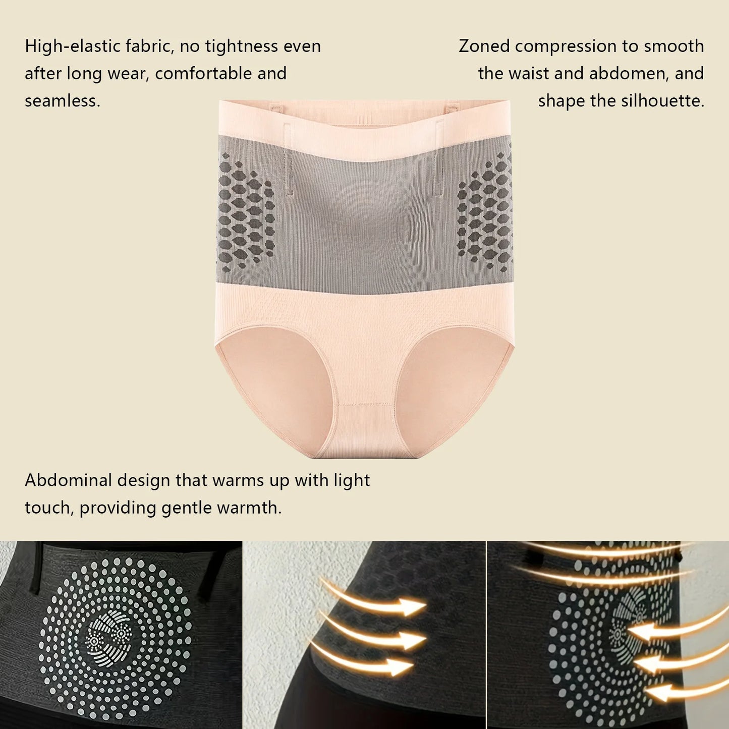 High Waist Tummy Control Shaping Underwear Seamless Compression Briefs Women Slimming Waist Shaping Panties Breathable 3 Colors Peaceful Pleasures Health and Wellness