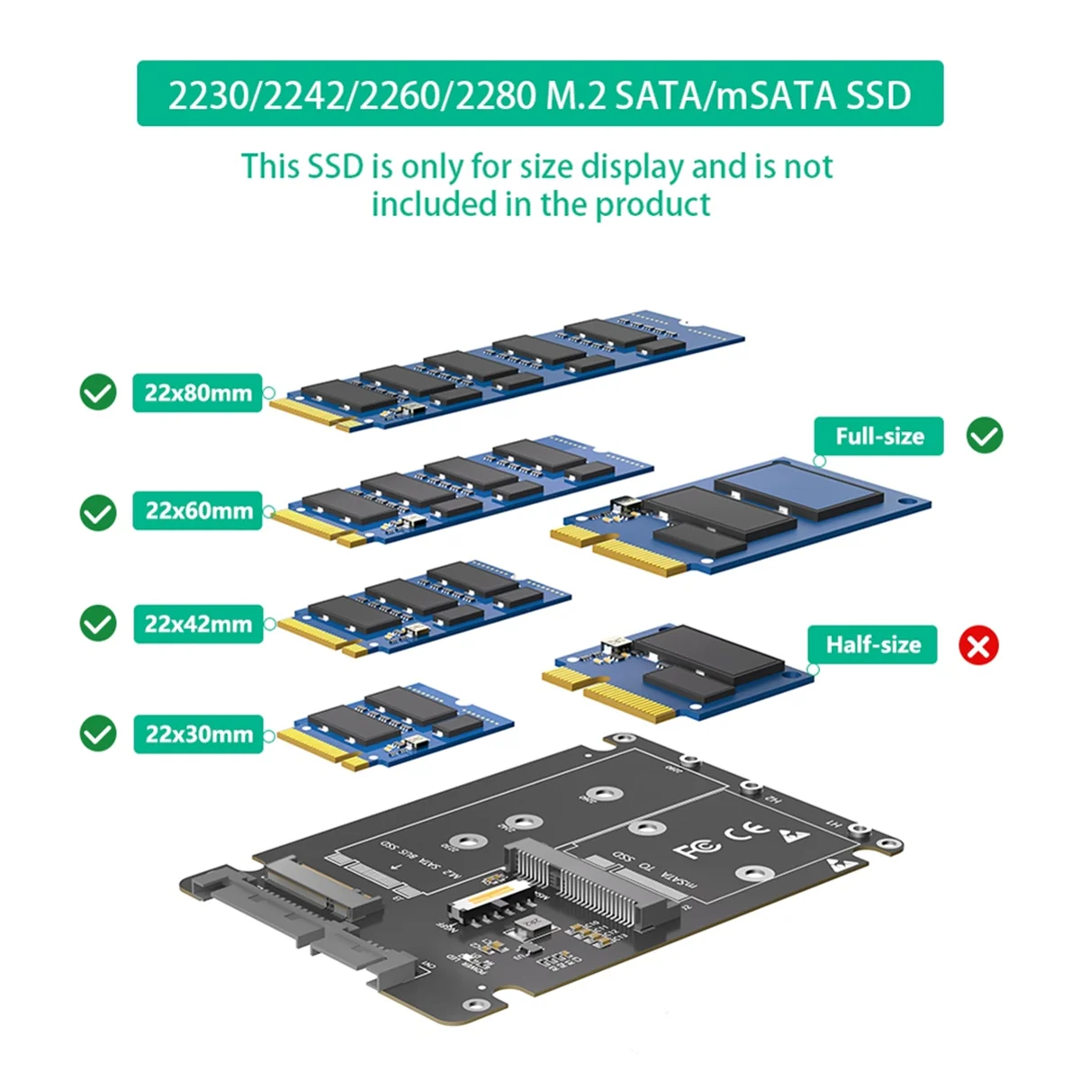 &ABDH& 2 in 1 Combine M.2 NGFF Key B & MSATA SSD to 2.5 SATA3 Adapter with Plastic Enclosure SSD Case Box Peaceful Pleasures Health and Wellness