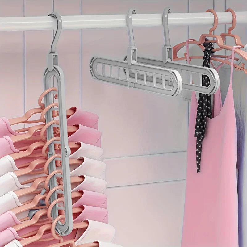 3pcs, Plastic 9-Hole Foldable Hangers, Heavy Duty Space Saving Clothes Organizer Hangers, For Room, Closet, Wardrobe, Home & Dor Peaceful Pleasures Health and Wellness