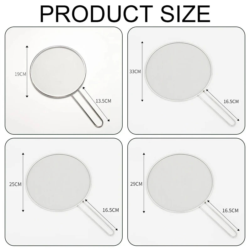 Stainless Steel Oil Proof Mesh Cooking Anti Splatter Split Guard Splatter Proof Oil Cover Mesh Pot Lid Cooking Kitchen Gadget Peaceful Pleasures Health and Wellness