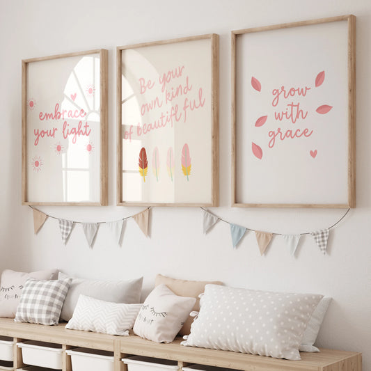 3-Piece Inspirational Canvas Wall Art | Kids & Living Room Decor Canvas Wall Art Set Peaceful Pleasures Health and Wellness GP050-3pcs 30x40cm Black Framed
