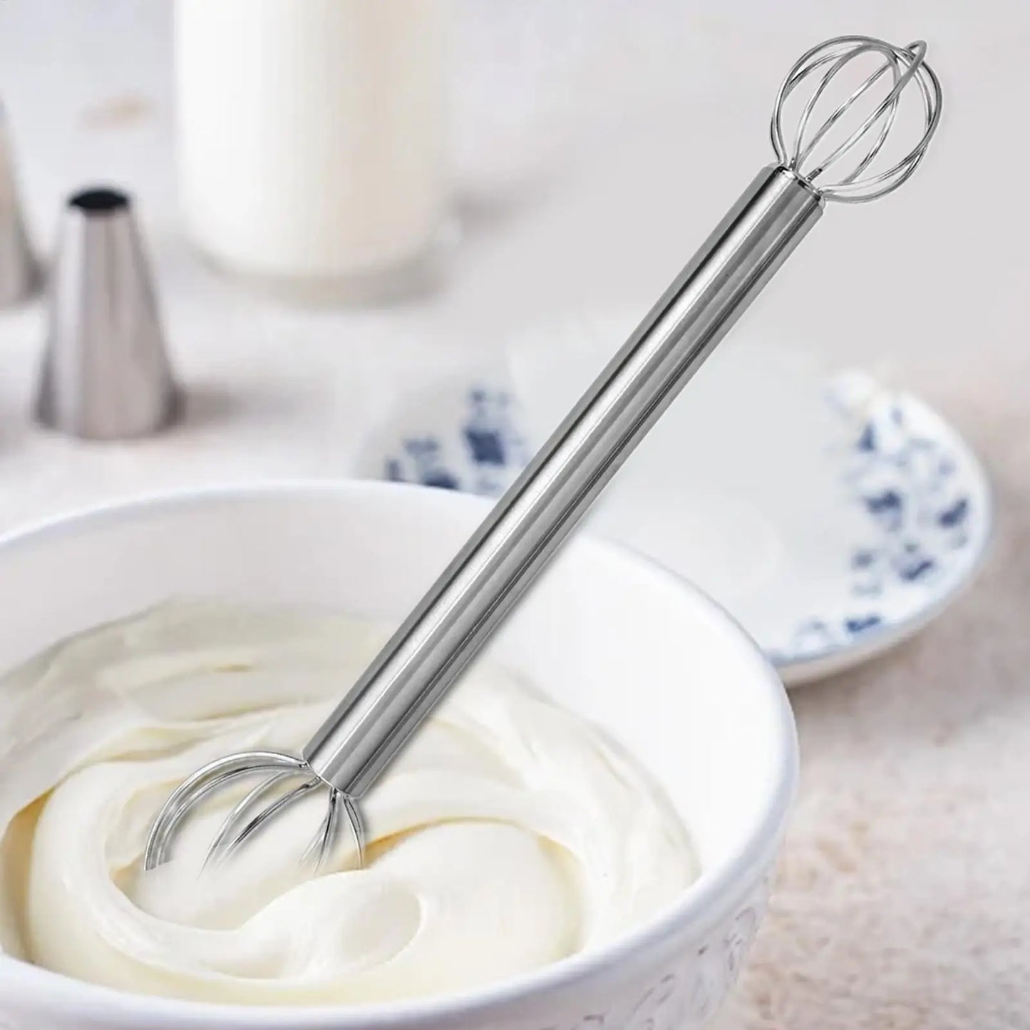 Miso Muddler Handheld Cream Whipper Cream Whisk Mixer Ergonomic Blender Japanese Mixing Tool for Home Kitchen Cooking Stirring Peaceful Pleasures Health and Wellness