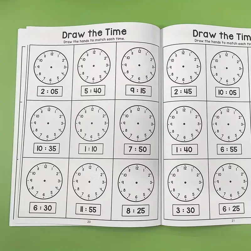 Telling Time Workbook Kids Master Analog Digital Clocks 30 Days Daily