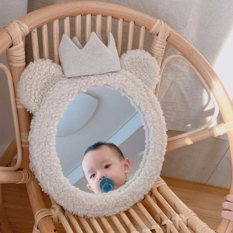 Studio Shooting Mirror Baby Child Reflector Korean Ins Bear Crown Mirror Children's Room Clothing Store Decoration Pendant Photo Peaceful Pleasures Health and Wellness